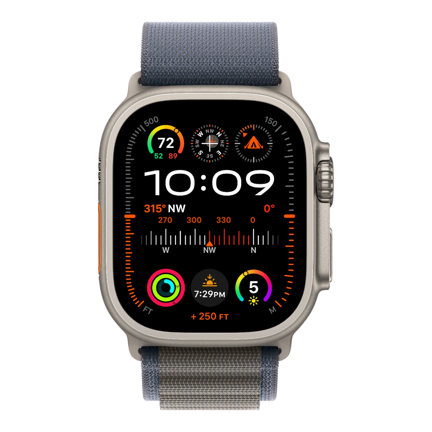 Apple Watch Ultra 2 GPS + Cellular, 49mm Titanium Case with Blue Alpine Loop - Medium - alAsil