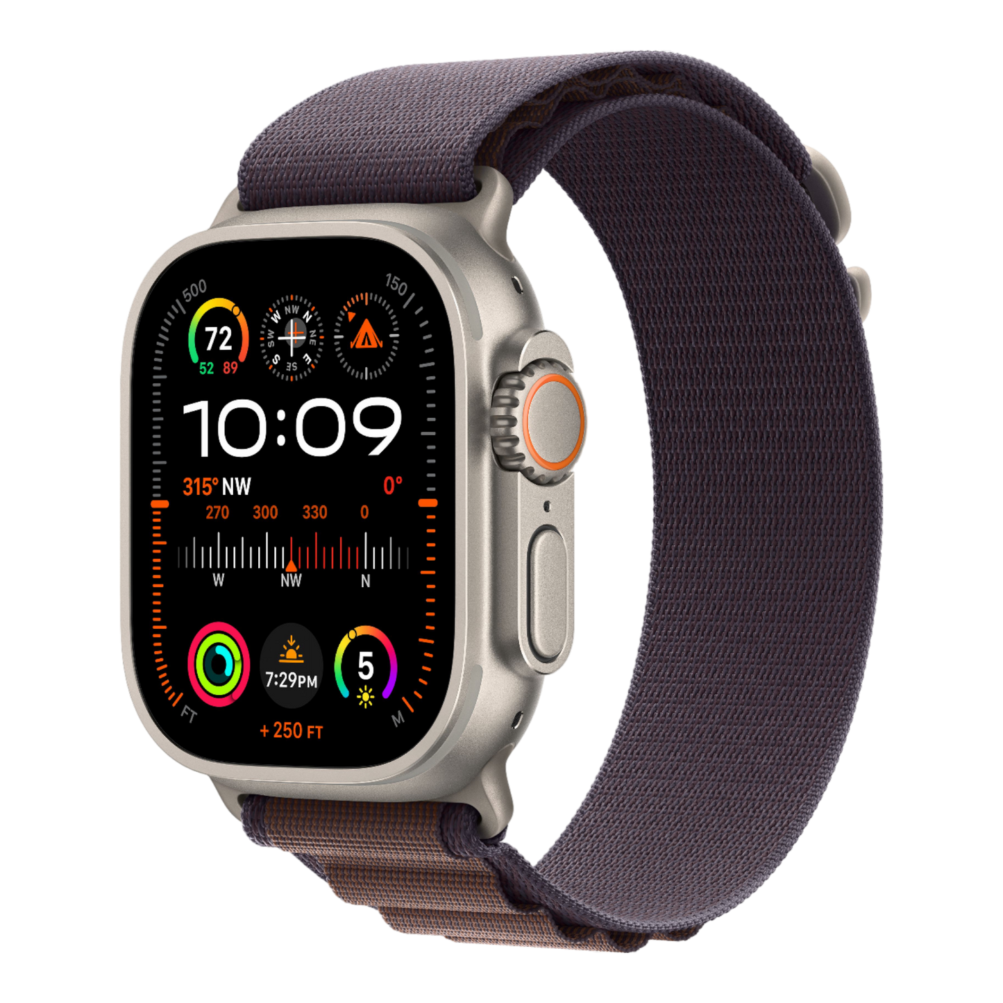 Apple Watch Ultra 2 GPS + Cellular, 49mm Titanium Case with Indigo Alpine Loop - Medium - alAsil