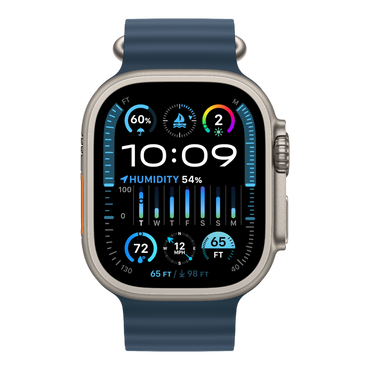 Apple Watch Ultra 2 GPS + Cellular, 49mm Titanium Case with Blue Ocean Band - alAsil