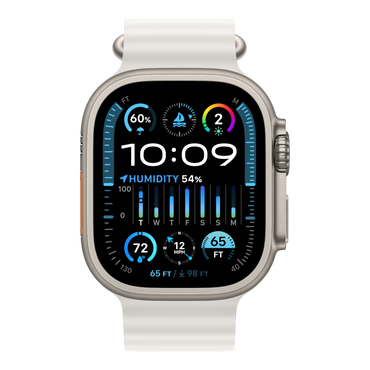 Apple Watch Ultra 2 GPS + Cellular, 49mm Titanium Case with White Ocean Band - alAsil