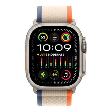 Apple Watch Ultra 2 GPS + Cellular, 49mm Titanium Case with Orange/Beige Trail Loop - M/L - alAsil