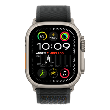 Apple Watch Ultra 2 GPS + Cellular, 49mm Natural Titanium Case with Black Trail Loop - M/L - alAsil