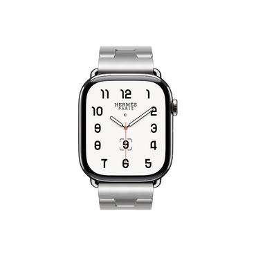 Apple Watch Hermès Series 10 GPS + Cellular, 42mm Silver Titanium Case with Satiné Grand H - Small
