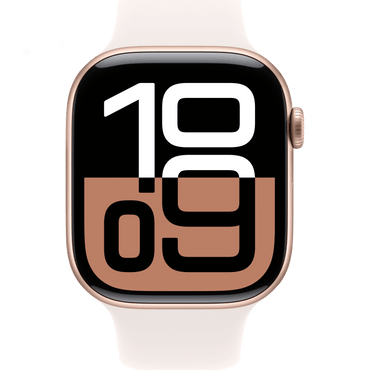Apple Watch Series 10 GPS, 46mm Rose Gold Aluminum Case with Light Blush Sport Band - M/L - alAsil