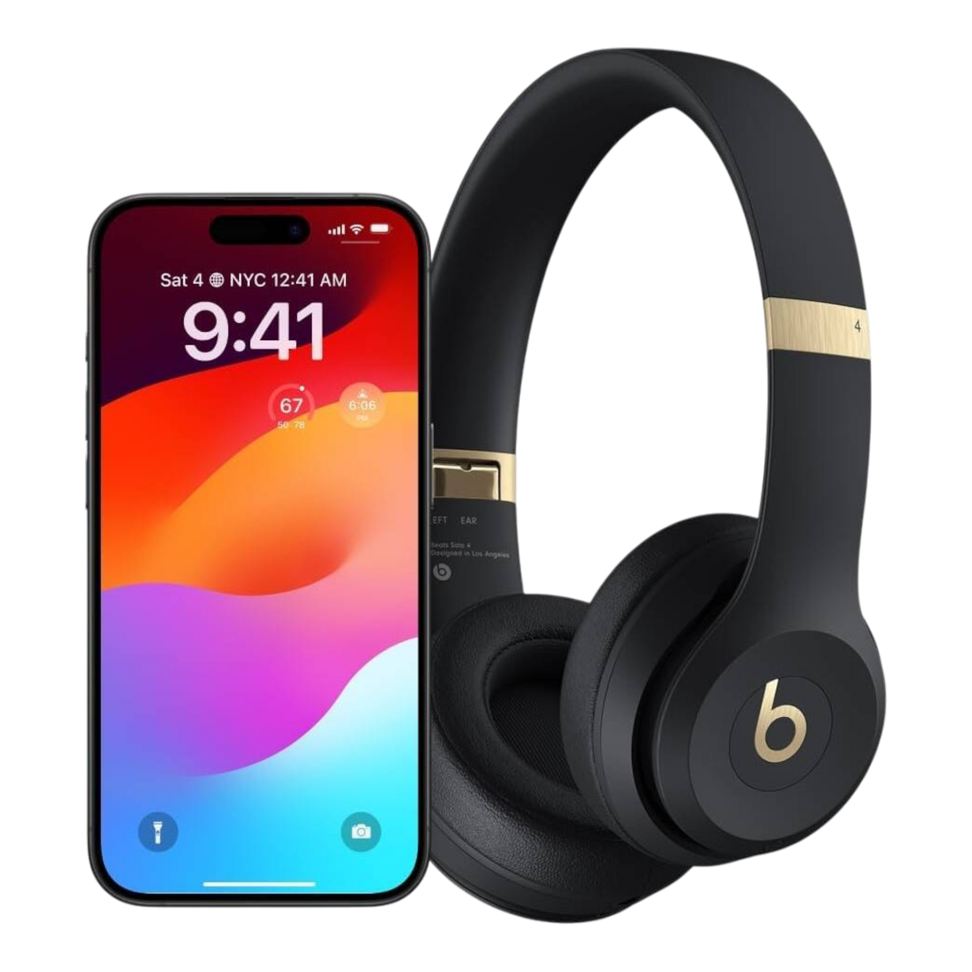 Beats Solo 4 - On-Ear Wireless Headphones – Black & Gold - alAsil
