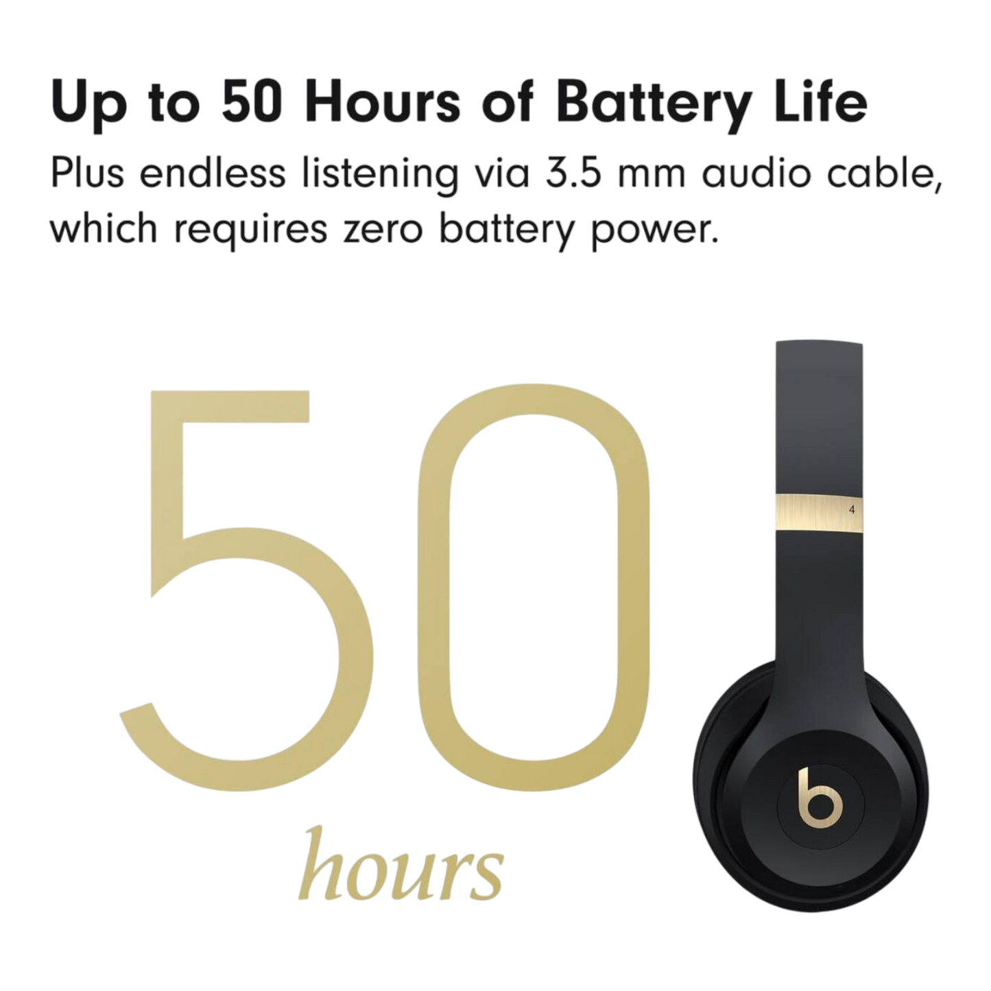 Beats Solo 4 - On-Ear Wireless Headphones – Black & Gold - alAsil