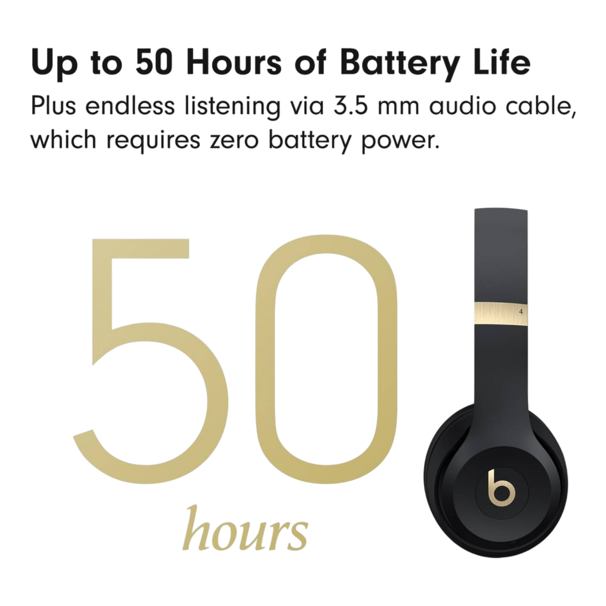 Beats Solo 4 - On-Ear Wireless Headphones – Black & Gold - alAsil