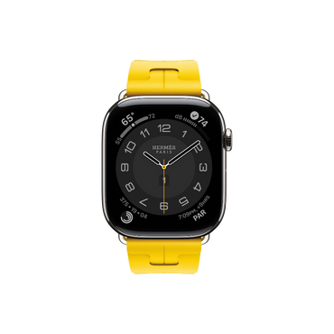 Apple Watch Hermès Series 10 GPS + Cellular, 46mm Silver Titanium Case with Sun Kilim Single Tour, Onesize