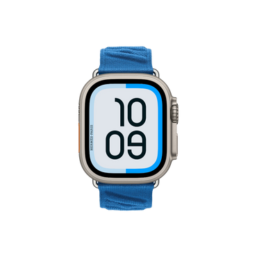 Apple Watch Hermès Ultra 2 GPS + Cellular, 49mm Natural Titanium Case with Bleu Hydra En Mer
