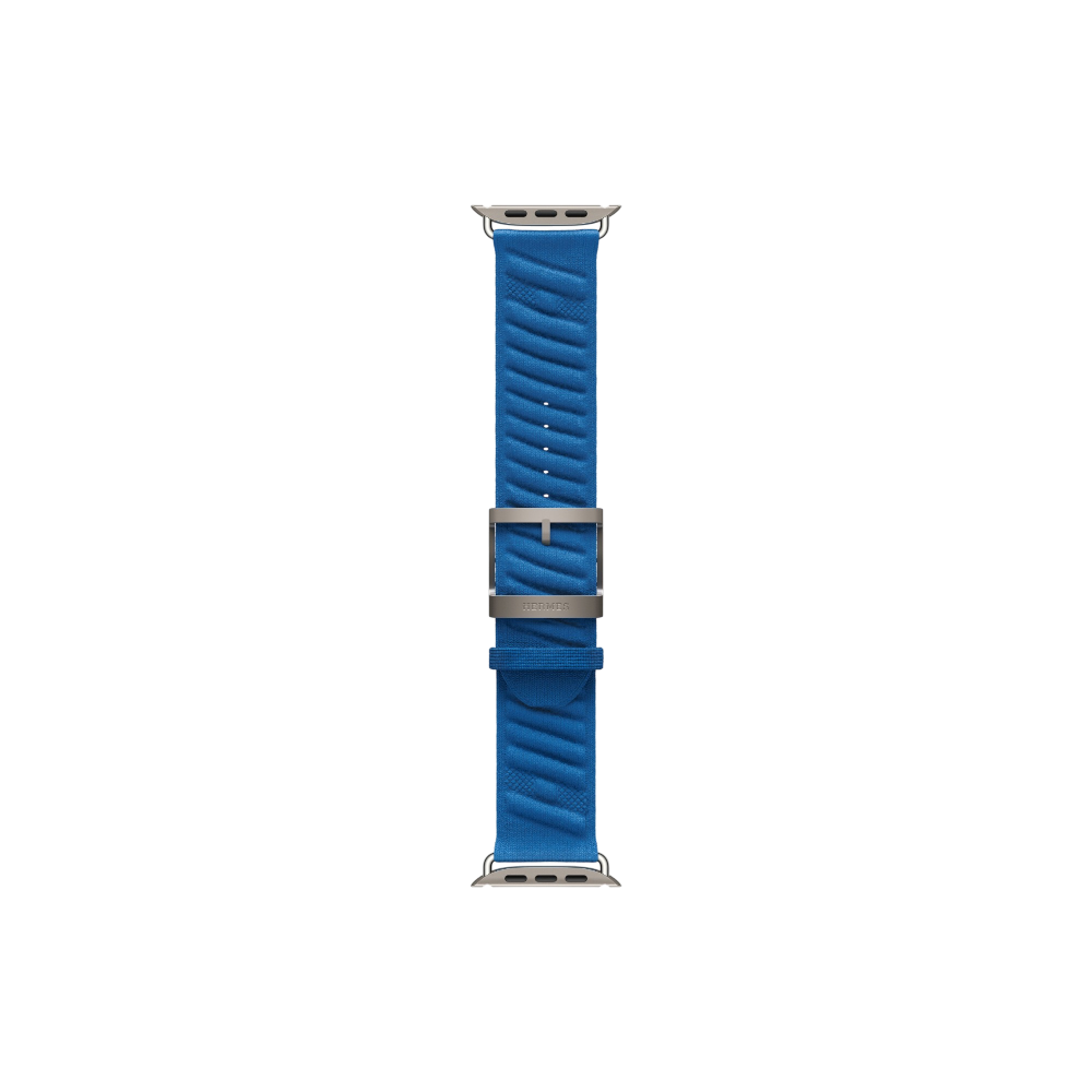 Apple Watch Hermès Ultra 2 GPS + Cellular, 49mm Natural Titanium Case with Bleu Hydra En Mer