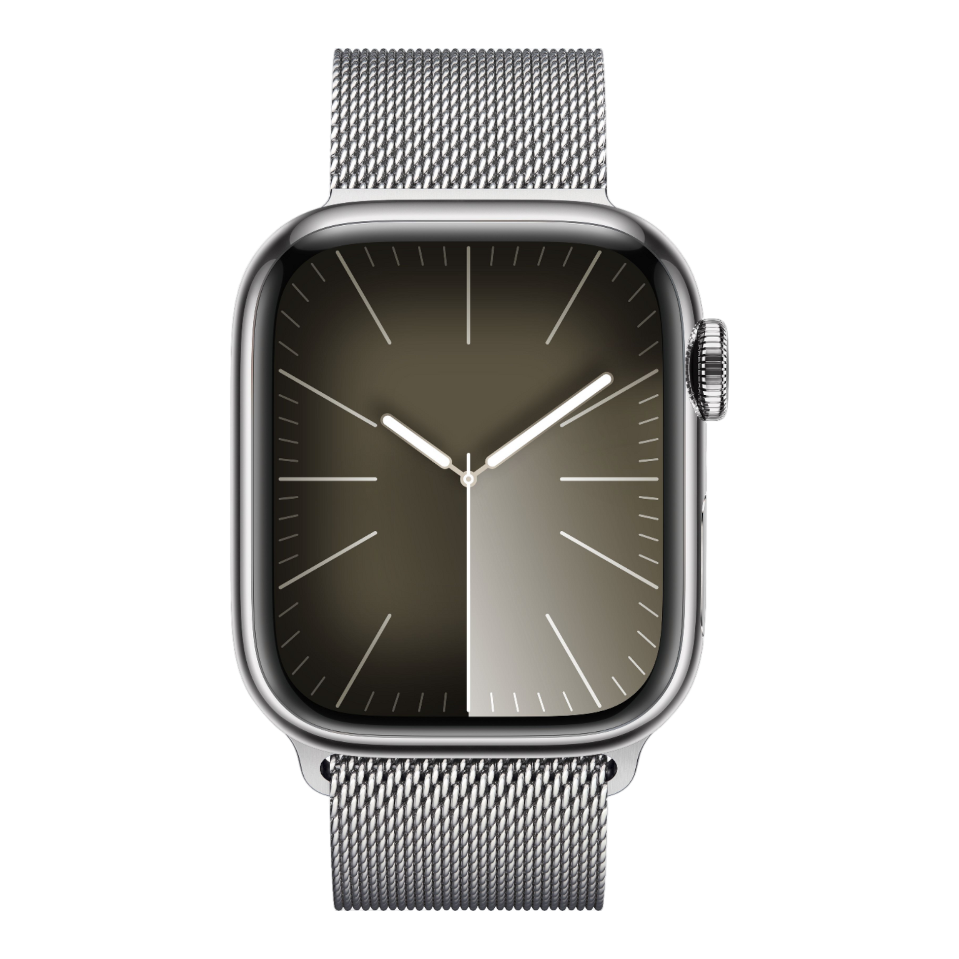 Apple Watch Series 9 GPS + Cellular, 41mm Silver Stainless Steel Case with Silver Milanese Loop - alAsil