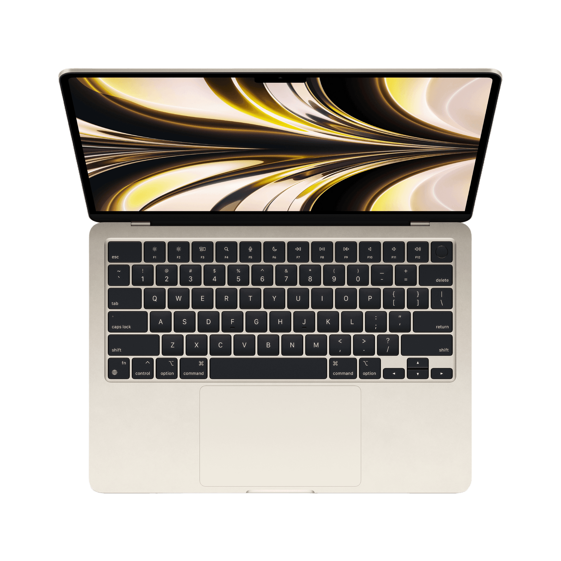 MacBook Air 13.6-inch (2022) – M2 Chip, 8‑Core CPU & 8‑Core GPU, 16GB RAM, 256GB SSD – Model MC7W4 (Starlight, English Keyboard) - alAsil