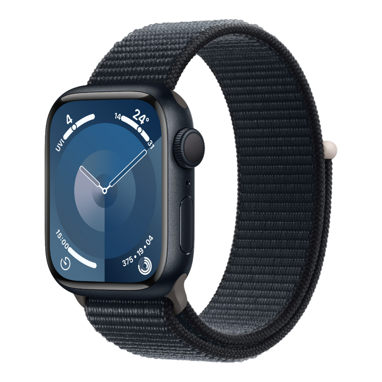 Apple Watch Series 9 GPS, 41mm Midnight Aluminum Case with Midnight Sport Loop - alAsil
