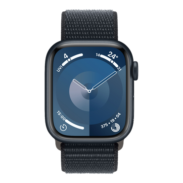 Apple Watch Series 9 GPS, 41mm Midnight Aluminum Case with Midnight Sport Loop - alAsil