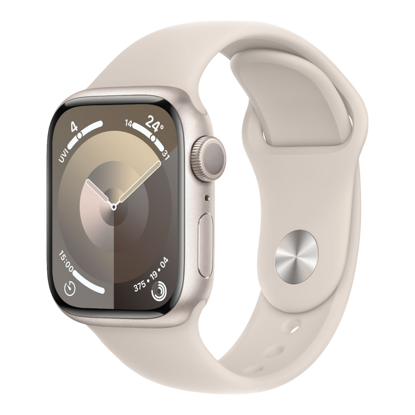 Apple Watch Series 9 GPS, 41mm Starlight Aluminum Case with Starlight Sport Band - M/L - alAsil
