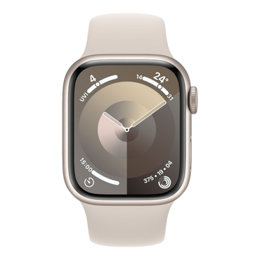 Apple Watch Series 9 GPS, 41mm Starlight Aluminum Case with Starlight Sport Band - M/L - alAsil