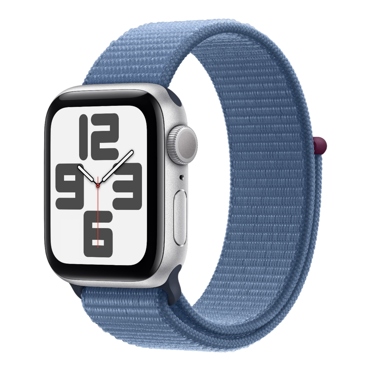 Apple Watch SE GPS, 44mm Silver Aluminum Case with Winter Blue Sport Loop - alAsil
