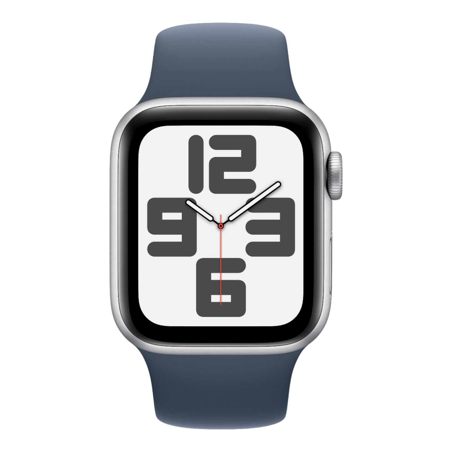 Apple Watch SE GPS, 44mm Silver Aluminum Case with Storm Blue Sport Band - S/M - alAsil