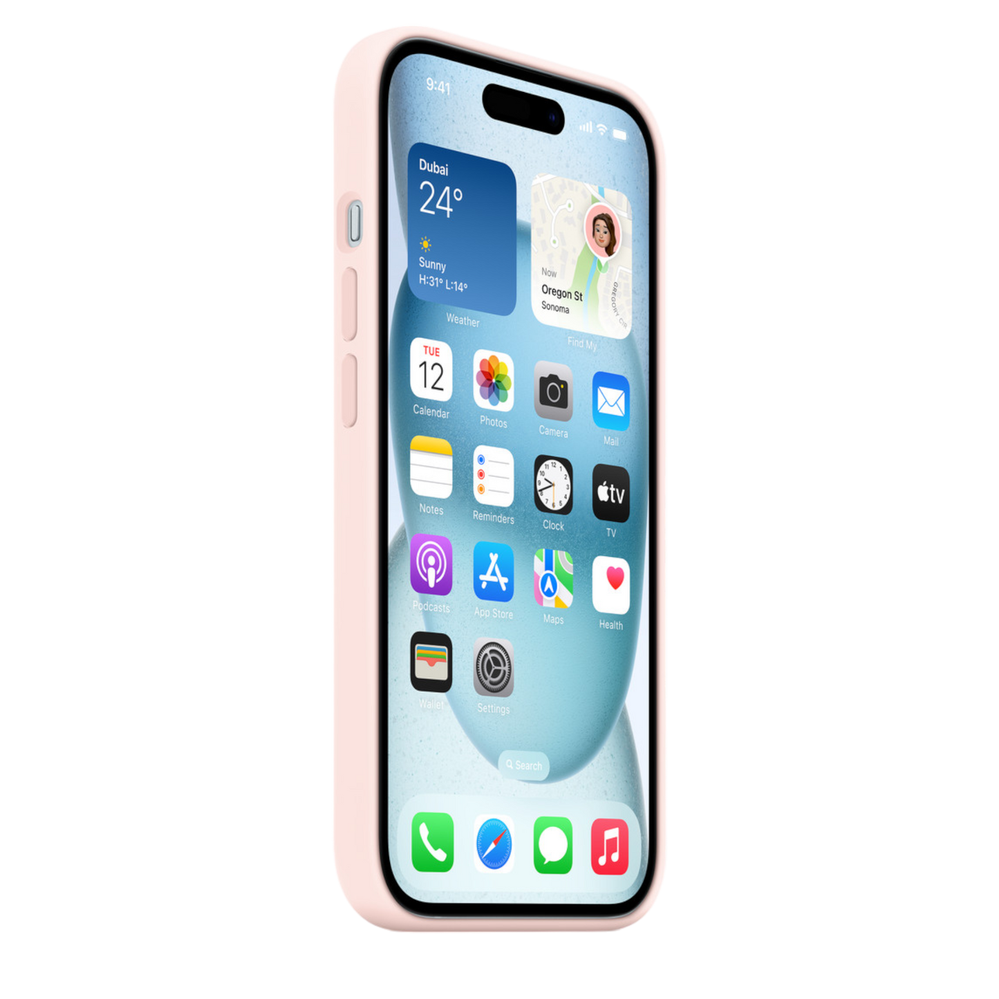 iPhone 15 Silicone Case with MagSafe - Light Pink - alAsil