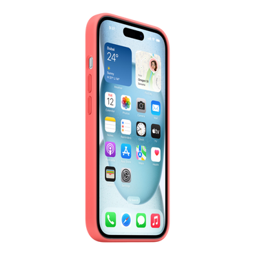 iPhone 15 Silicone Case with MagSafe - Guava - alAsil