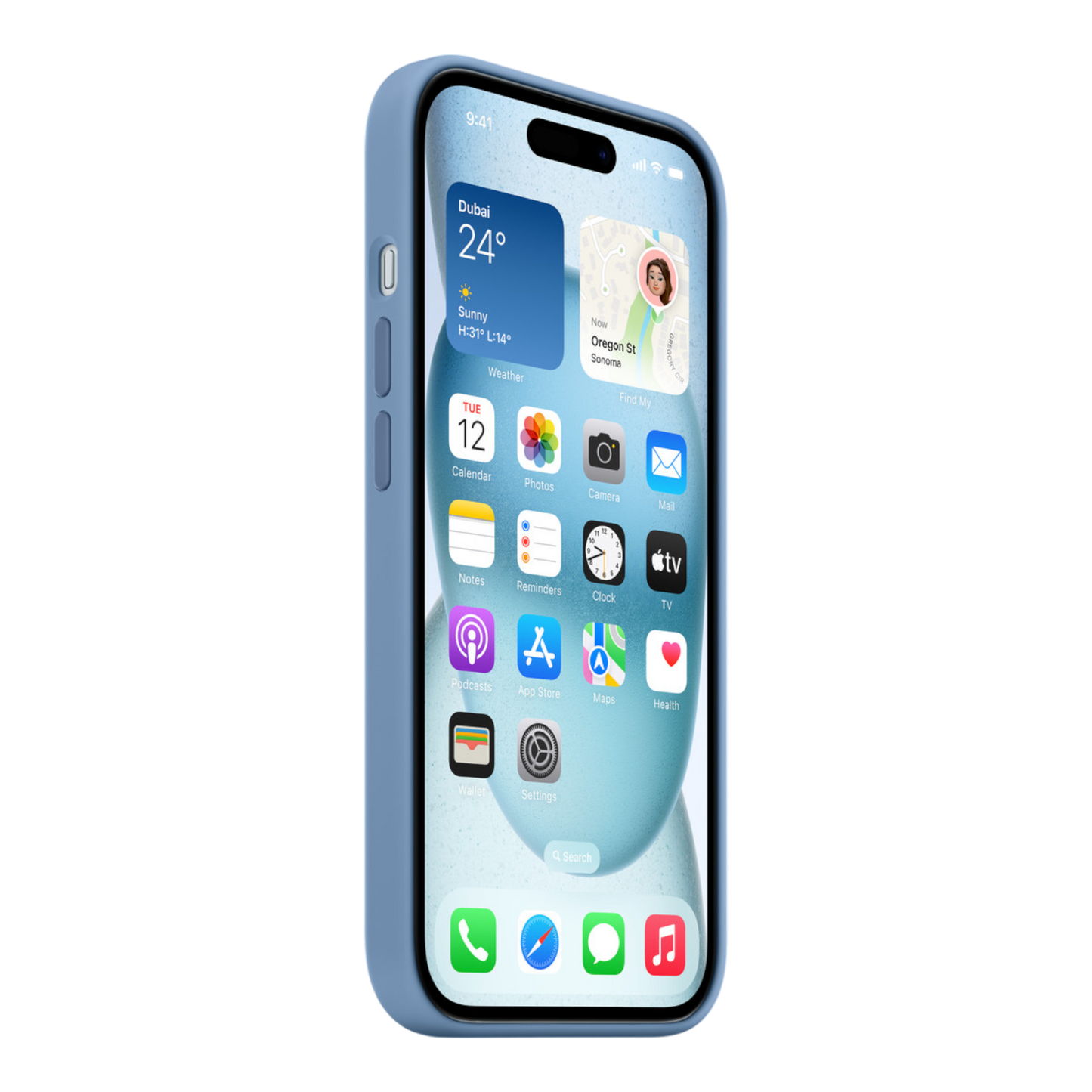 iPhone 15 Silicone Case with MagSafe - Winter Blue - alAsil