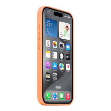 iPhone 15 Pro Silicone Case with MagSafe - Orange Sorbet - alAsil