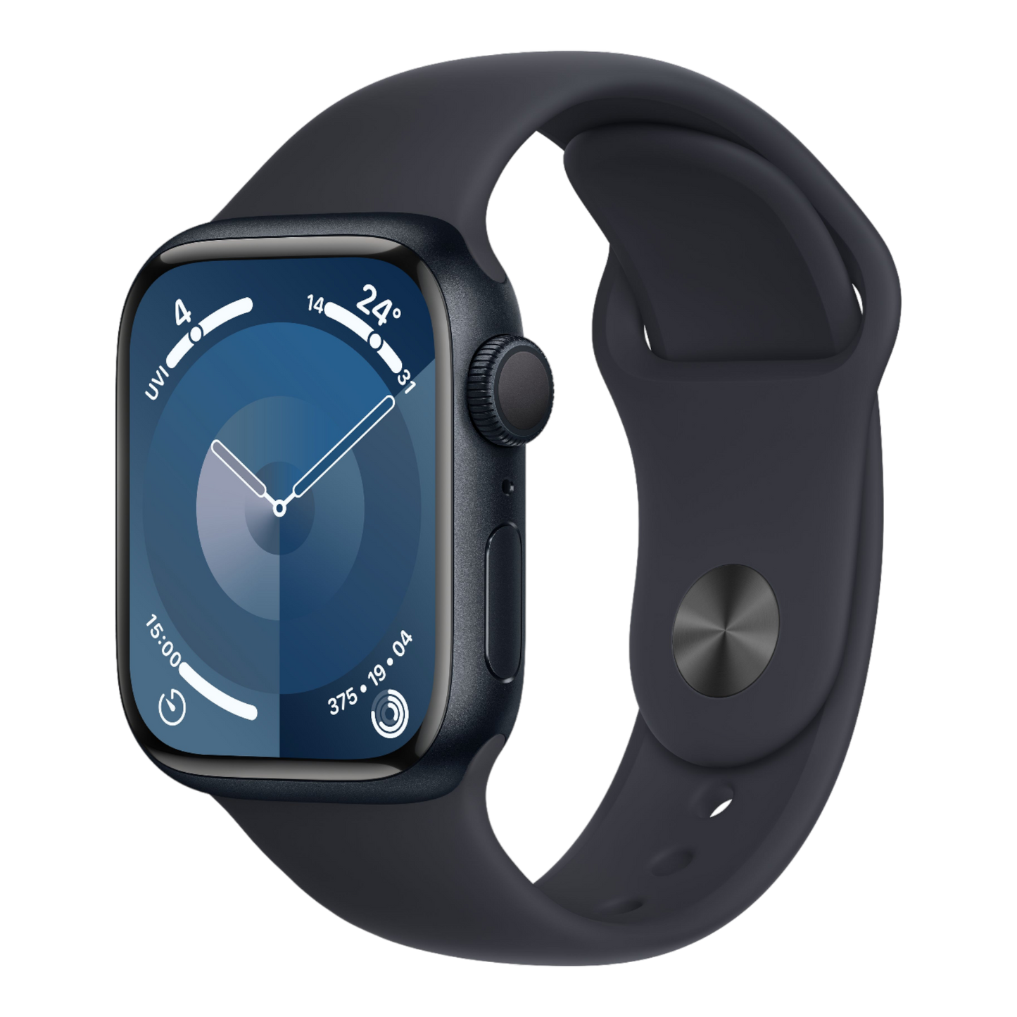 Apple Watch Series 9 GPS, 41mm Midnight Aluminum Case with Midnight Sport Band - S/M - alAsil