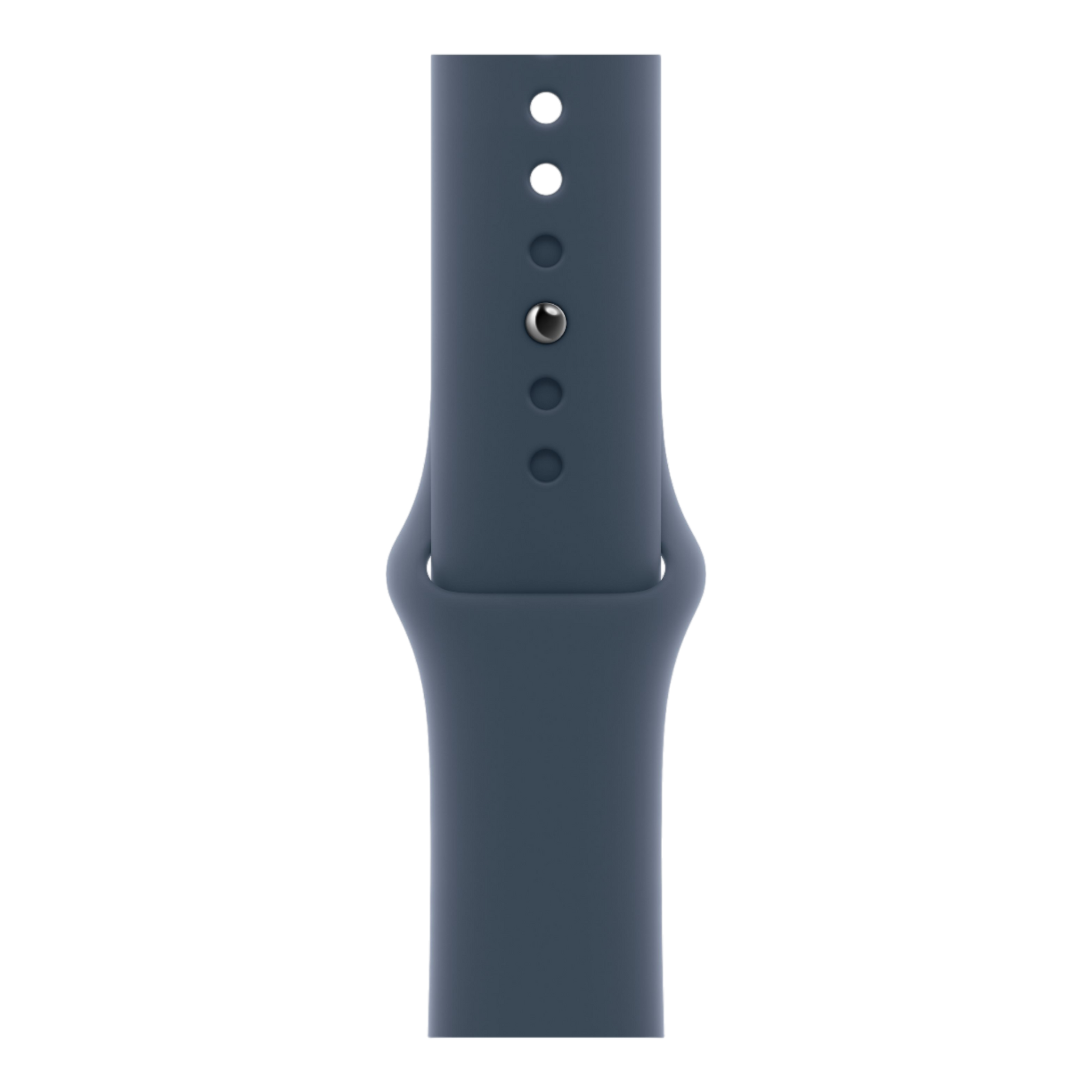 Apple Watch Series 9 GPS + Cellular, 41mm Silver Stainless Steel Case with Storm Blue Sport Band - S/M - alAsil