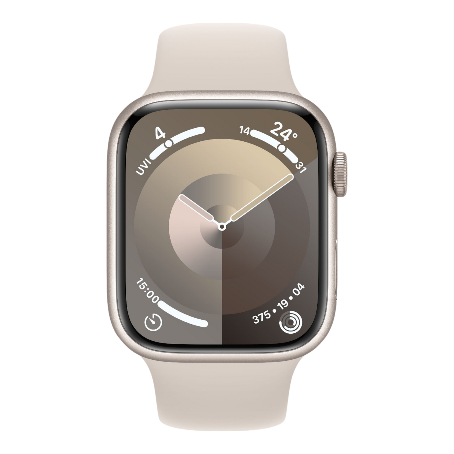 Apple Watch Series 9 GPS, 45mm Starlight Aluminum Case with Starlight Sport Band - M/L - alAsil
