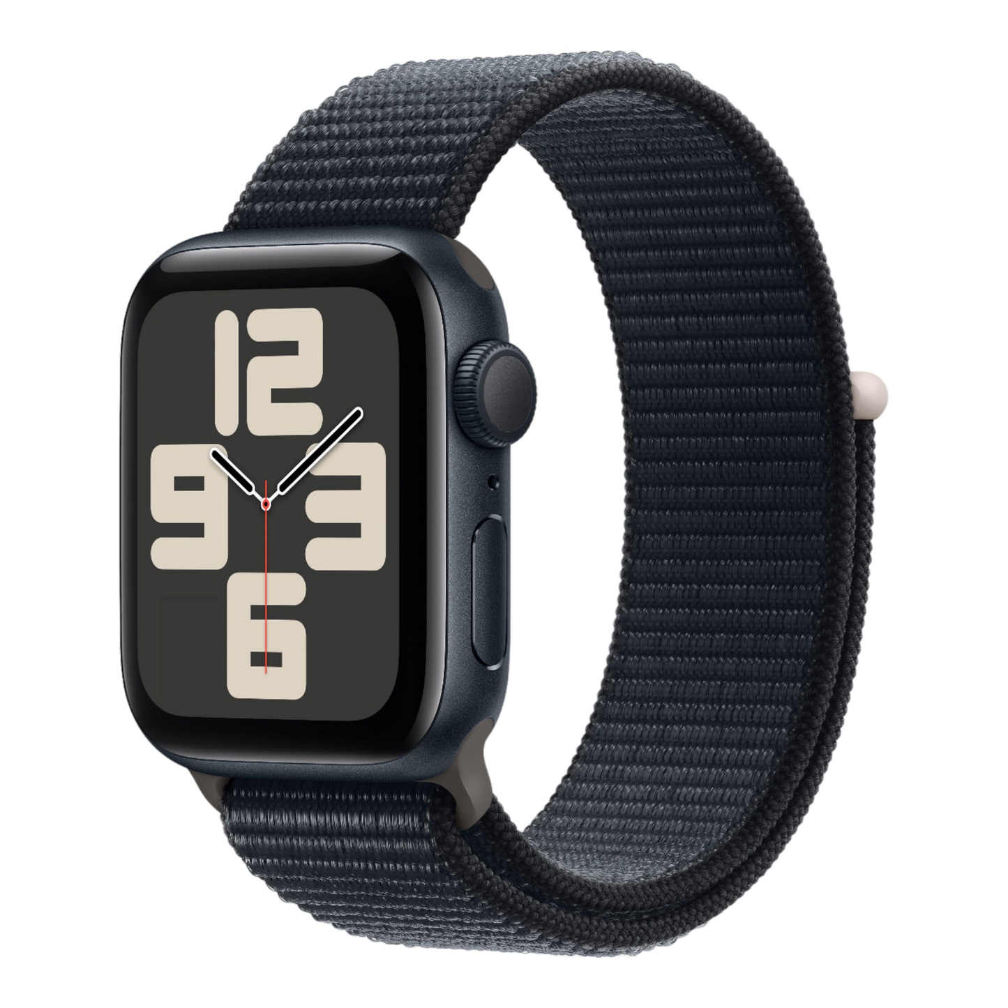 Apple Watch SE GPS, 44mm Midnight Aluminum Case with Midnight Sport Loop - alAsil