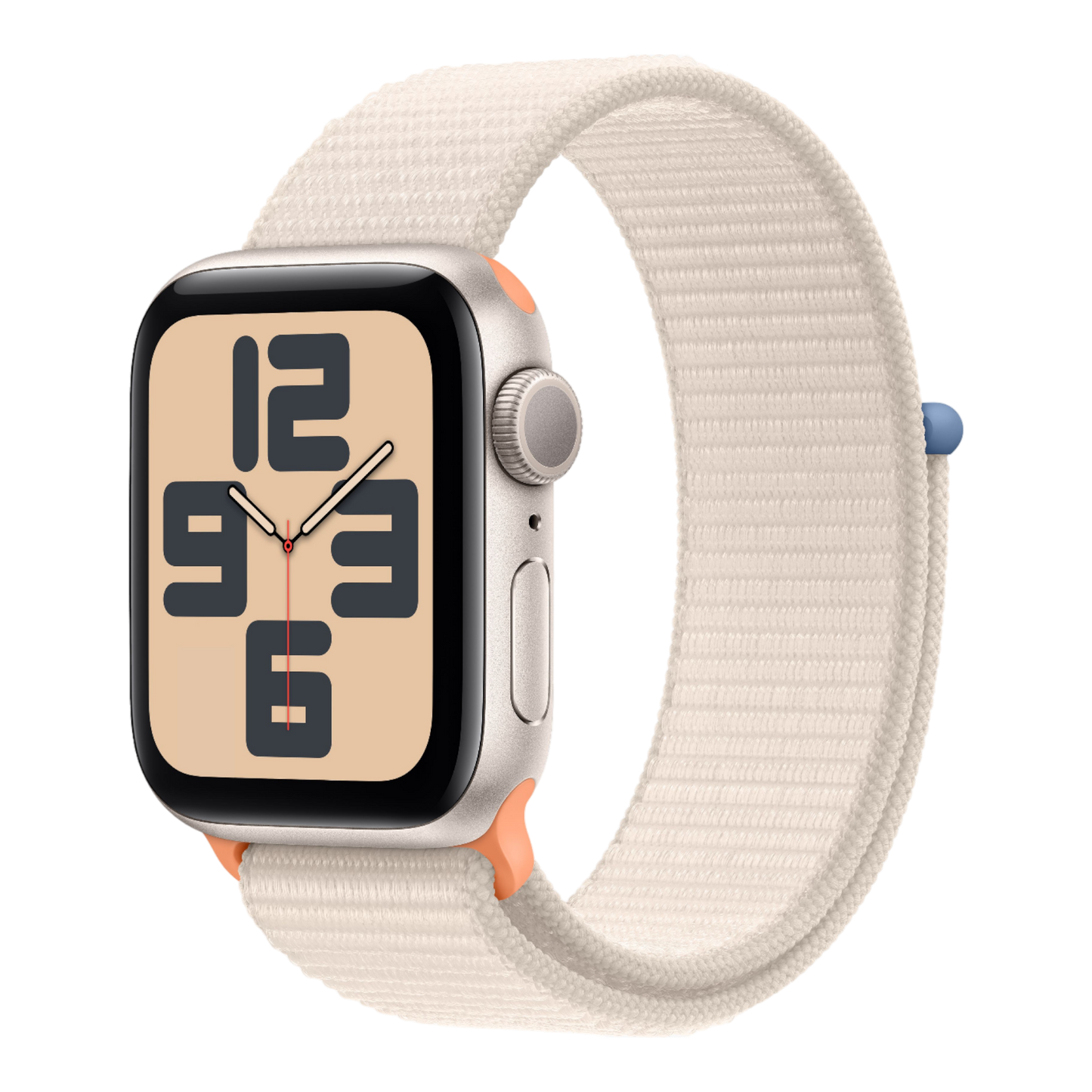 Apple Watch SE GPS, 44mm Starlight Aluminum Case with Starlight Sport Loop - alAsil