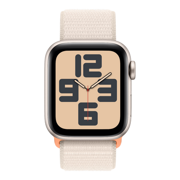 Apple Watch SE GPS, 44mm Starlight Aluminum Case with Starlight Sport Loop - alAsil
