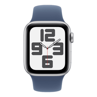 Apple Watch SE (2nd Gen) GPS 44mm Silver Aluminum Case with Storm DenimSport Band - S/M - alAsil