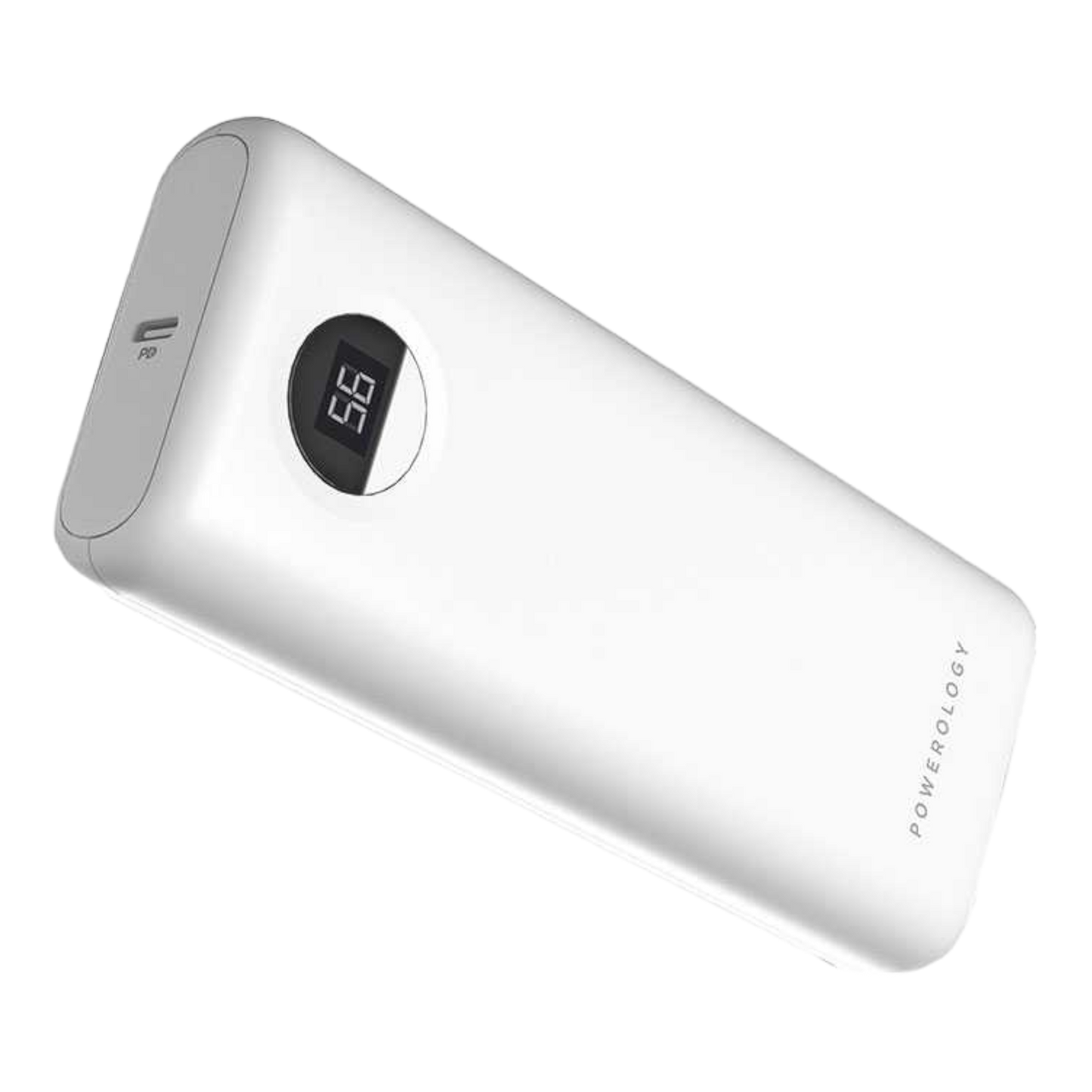 Powerology 20000mAh Compact Power Bank 30W PD & QC3.0 USB-A and USB-C Power Bank White - alAsil