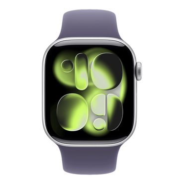 Apple Watch Series 11 GPS, 42mm Silver Aluminum Case with  Purple Fog Sport Band - M/L