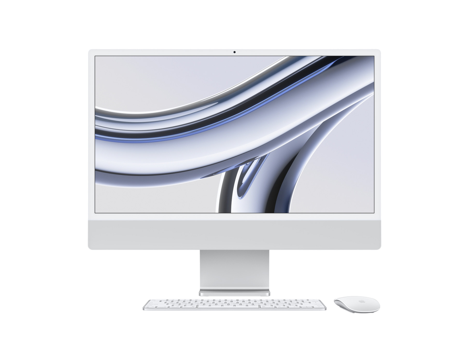 iMac (All In One) 24-inch (2021) – M1 Chip, 8‑Core CPU & 8‑Core GPU, 16GB Unified Memory, 256GB SSD – Model Z12Q000V6 (Silver) - alAsil