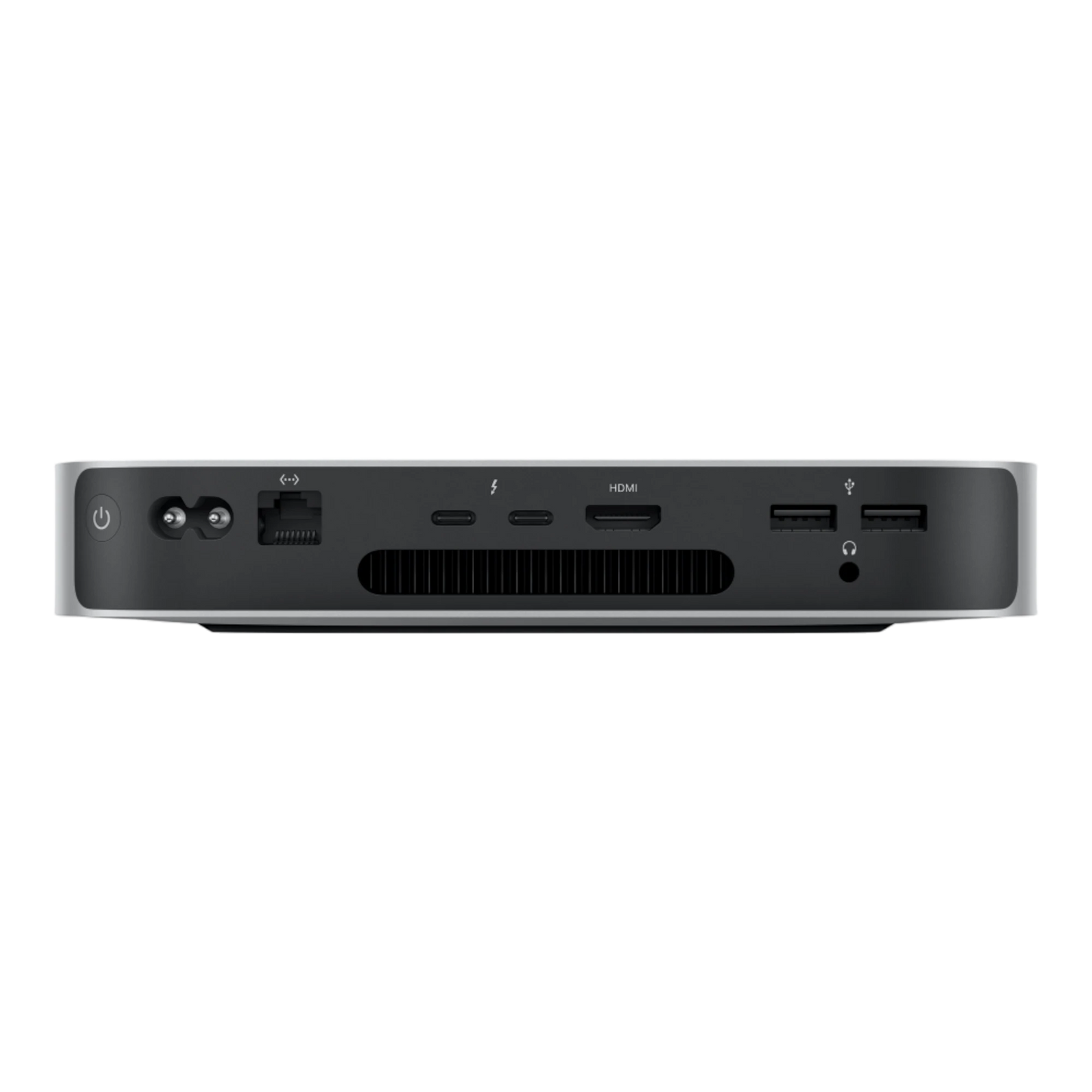 Apple Mac Mini M2 2023 back panel showing power input, Ethernet, HDMI, Thunderbolt and USB-A ports