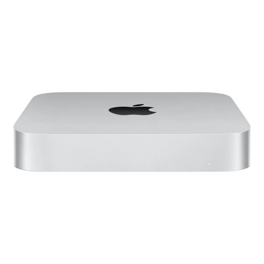 Apple Mac Mini M2 2023 front view with minimal silver design