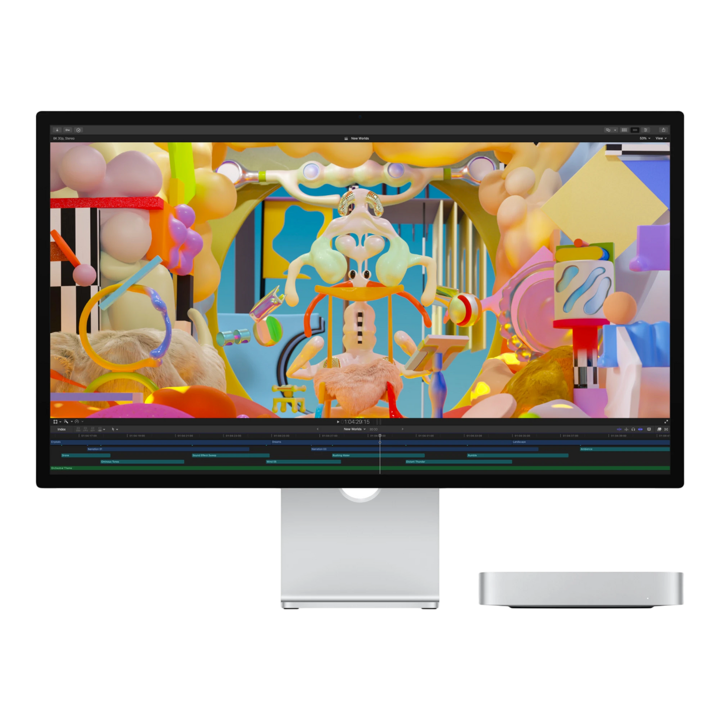 Apple Mac Mini M2 2023 setup with external monitor for professional editing in UAE
