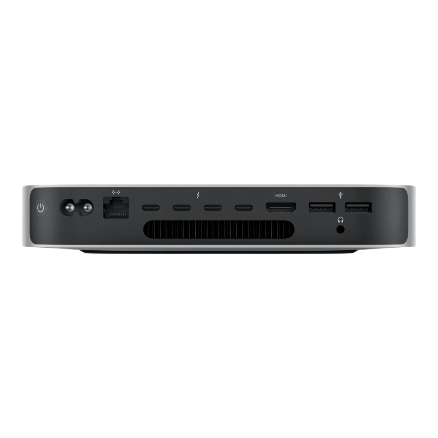 Apple Mac Mini M2 2023 back panel showing power input, Ethernet, HDMI, Thunderbolt and USB-A ports