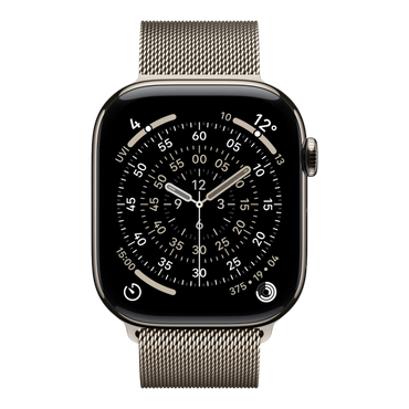 Apple Watch Series 11 GPS + Cellular, 46mm Natural Titanium Case with Natural Milanese Loop - M/L