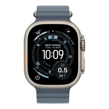 Apple Watch Ultra 3 GPS + Cellular, 49mm Natural Titanium Case with Anchor Blue Ocean Band
