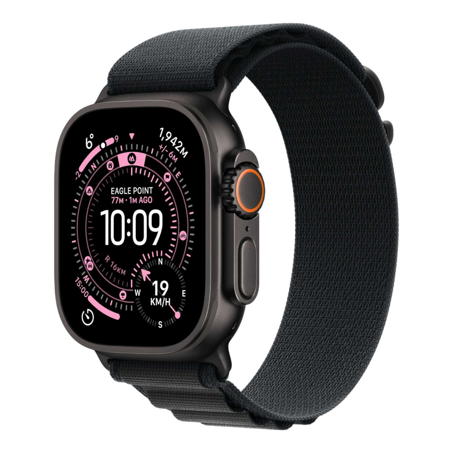 Apple Watch Ultra 3 GPS + Cellular, 49mm Black Titanium Case with Black Alpine Loop - Medium