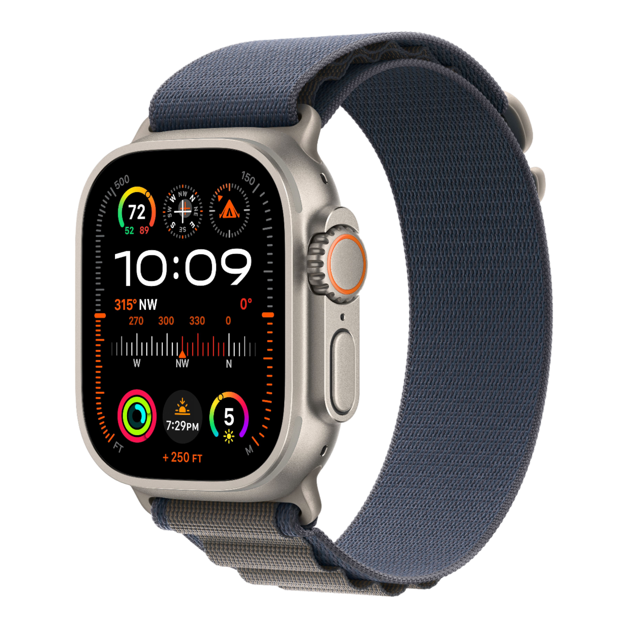 Apple Watch Ultra 2 GPS + Cellular, 49mm Titanium Case with Blue Alpine Loop - Large - alAsil