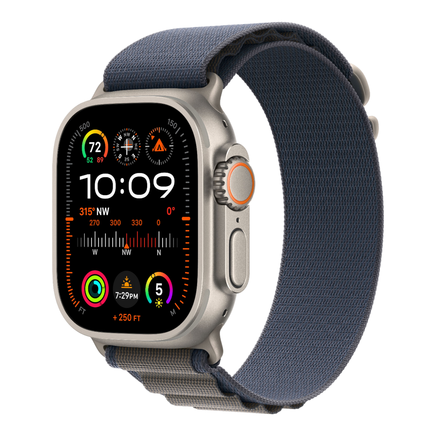 Apple Watch Ultra 2 GPS + Cellular, 49mm Titanium Case with Blue Alpine Loop - Small - alAsil
