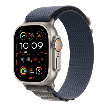 Apple Watch Ultra 2 GPS + Cellular, 49mm Titanium Case with Blue Alpine Loop - Small - alAsil