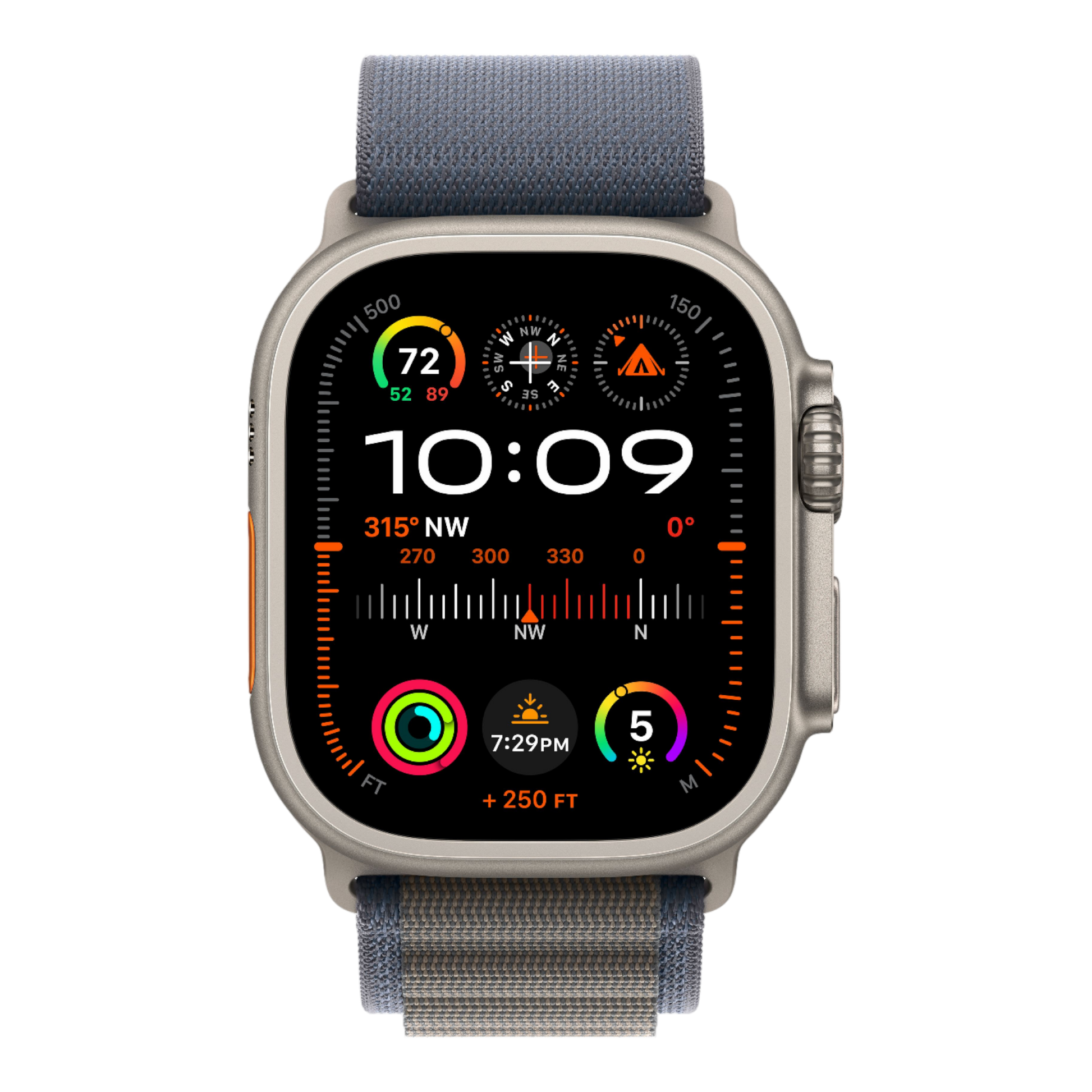Apple Watch Ultra 2 GPS + Cellular, 49mm Titanium Case with Blue Alpine Loop - Small - alAsil