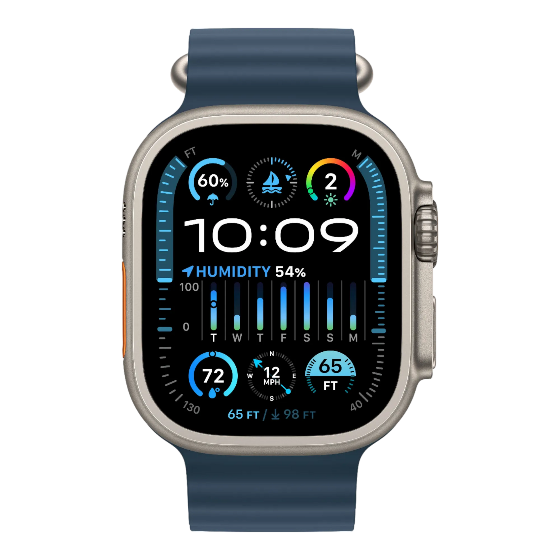 Apple Watch Ultra 2 GPS + Cellular, 49mm Titanium Case with Blue Ocean Band - alAsil Apple Watch Ultra 2 GPS + Cellular, 49mm Titanium Case with Blue Ocean Band 45676e-4.myshopify.com Apple Apple Watch Ultra 2 GPS + Cellular, 49mm Titanium Case with Blue Ocean Band 45676e-4.myshopify.com Apple