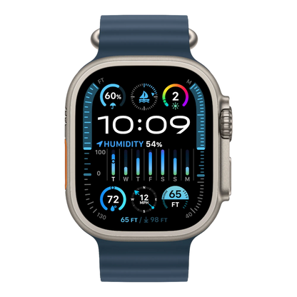 Apple Watch Ultra 2 GPS + Cellular, 49mm Titanium Case with Blue Ocean Band - alAsil Apple Watch Ultra 2 GPS + Cellular, 49mm Titanium Case with Blue Ocean Band 45676e-4.myshopify.com Apple Apple Watch Ultra 2 GPS + Cellular, 49mm Titanium Case with Blue Ocean Band 45676e-4.myshopify.com Apple