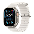 ساعة أبل ألترا 2 GPS + خلوية، هيكل من التيتانيوم 49 مم مع سوار أبيض محيطي